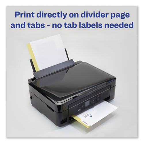 Image of Avery® Customizable Print-On Dividers, 3-Hole Punched, 5-Tab, 11 x 8.5, White, 1 Set