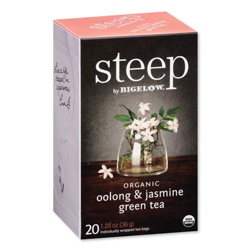 Image of Bigelow® Steep Tea, Oolong And Jasmine Green, 0.06 Oz Tea Bag, 20/box