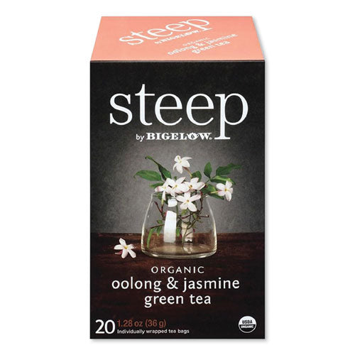Image of Bigelow® Steep Tea, Oolong And Jasmine Green, 0.06 Oz Tea Bag, 20/box