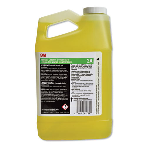 Image of 3M Neutral Cleaner Concentrate 3a, Fresh Scent, 0.5 Gal Bottle, 4/carton