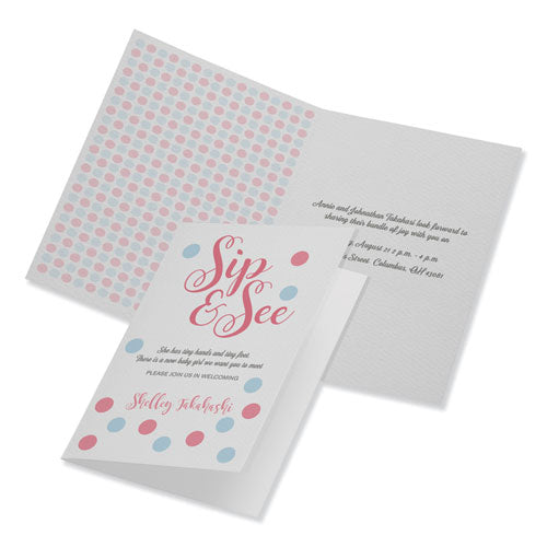 Image of Avery® Half-Fold Greeting Cards with Envelopes, Inkjet, 65 lb, 5.5 x 8.5, Textured Uncoated White, 1 Card/Sheet, 30 Sheets/Box