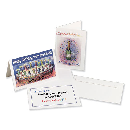 Image of Avery® Half-Fold Greeting Cards with Matching Envelopes, Inkjet, 85 lb, 5.5 x 8.5, Matte White, 1 Card/Sheet, 30 Sheets/Box