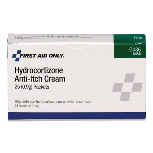 Image of First Aid Only Hydrocortisone Anti-Itch Cream, 0.03 Oz Packet, 25/box