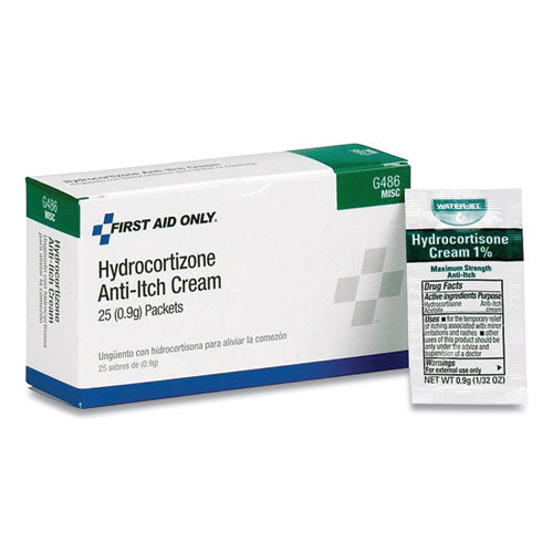Image of First Aid Only Hydrocortisone Anti-Itch Cream, 0.03 Oz Packet, 25/box
