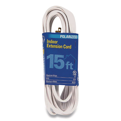 Image of GE Indoor Extension Cord, 15 Ft, 13 A, White