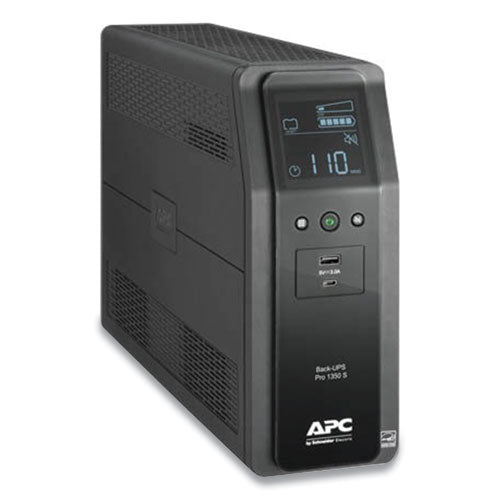 Image of APC® BR1350MS Back-UPS PRO BR Series SineWave Battery Backup System, 10 Outlets, 1,350 VA, 1,080 J