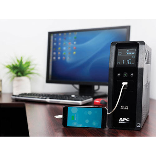 Image of APC® BR1350MS Back-UPS PRO BR Series SineWave Battery Backup System, 10 Outlets, 1,350 VA, 1,080 J