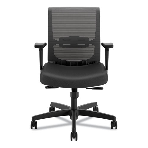 Image of HON® Convergence Mid-Back Task Chair, Synchro-Tilt And Seat Glide, Supports Up To 275 Lb, Black