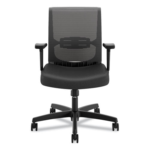 Image of HON® Convergence Mid-Back Task Chair, Swivel-Tilt, Supports Up To 275 Lb, 15.75" To 20.13" Seat Height, Black