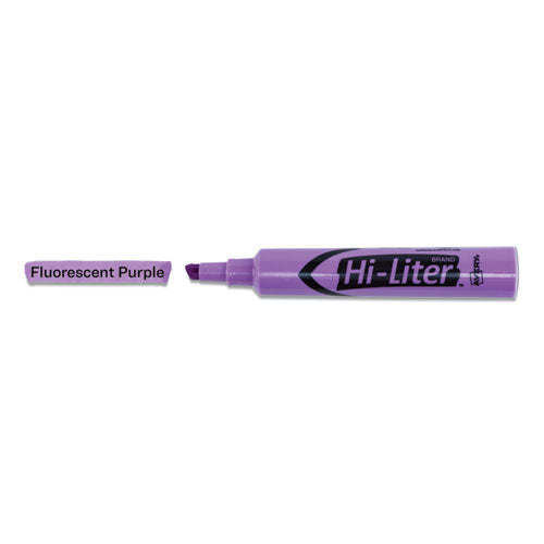 Image of Avery® Hi-Liter Desk-Style Highlighters, Fluorescent Purple Ink, Chisel Tip, Purple/black Barrel, Dozen