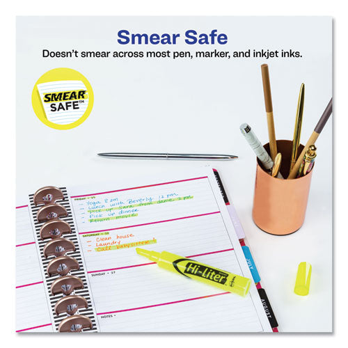 Image of Avery® Hi-Liter Desk-Style Highlighter Value Pack, Fluorescent Yellow Ink, Chisel Tip, Yellow/black Barrel, 36/box