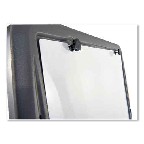 Image of Iceberg Ingenuity Presentation Flipchart Easel with Dry Erase Surface, 33" x 28", White Surface, Charcoal Gray Polyethylene Frame