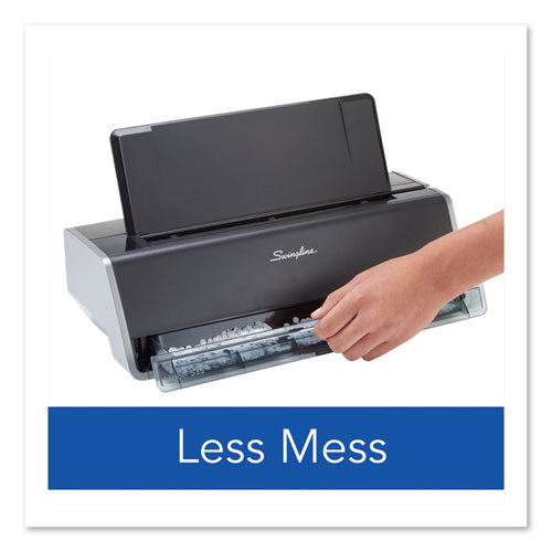 Image of Swingline® 28-Sheet Commercial Electric Three-Hole Punch, 9/32" Holes, Black/silver