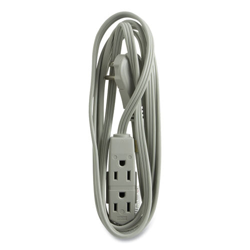 Image of GE Power Strip, 3 Outlets, 8 ft Cord, Gray