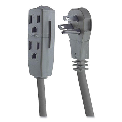 Image of GE Power Strip, 3 Outlets, 8 ft Cord, Gray