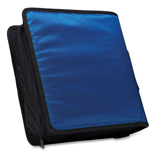 Image of Case it King Size Mighty Zip Tab Binder, 3 Rings, 4" Capacity, 11 X 8.5, Blue