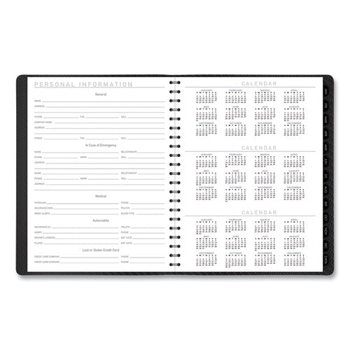 Image of AT-A-GLANCE® Contemporary Weekly/Monthly Planner, Vertical-Column Format, 11 x 8.25, Graphite Cover, 12-Month (Jan to Dec): 2025