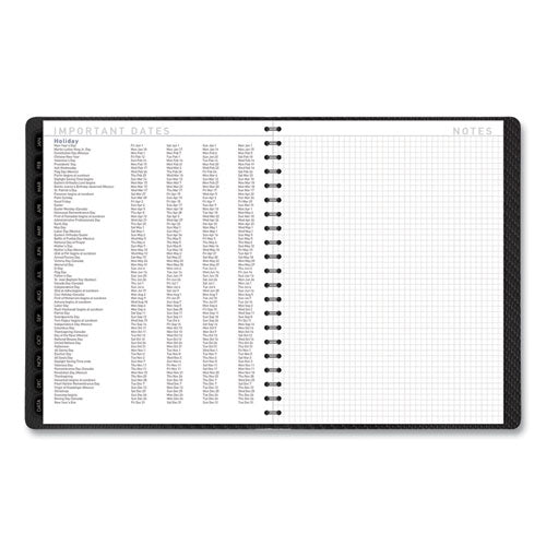 Image of AT-A-GLANCE® Contemporary Weekly/Monthly Planner, Vertical-Column Format, 11 x 8.25, Graphite Cover, 12-Month (Jan to Dec): 2025