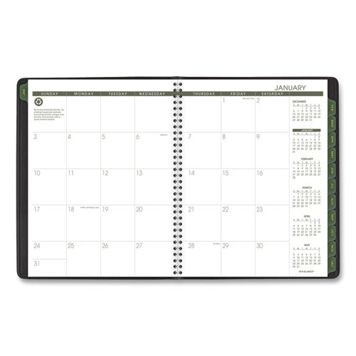 Image of AT-A-GLANCE® Recycled Weekly Vertical-Column Format Appointment Book, 11 x 8.25, Black Cover, 12-Month (Jan to Dec): 2025