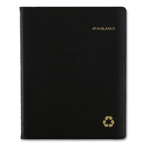 Image of AT-A-GLANCE® Recycled Weekly Vertical-Column Format Appointment Book, 11 x 8.25, Black Cover, 12-Month (Jan to Dec): 2025