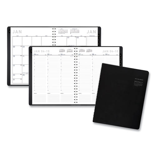 Image of AT-A-GLANCE® Contemporary Weekly/Monthly Planner, Vertical-Column Format, 11 x 8.25, Black Cover, 12-Month (Jan to Dec): 2025