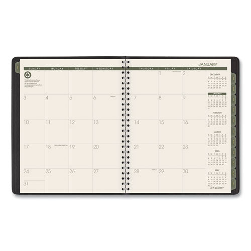 Image of AT-A-GLANCE® Recycled Monthly Planner with Perforated Memo Section, 8.75 x 7, Black Cover, 12-Month (Jan to Dec): 2025