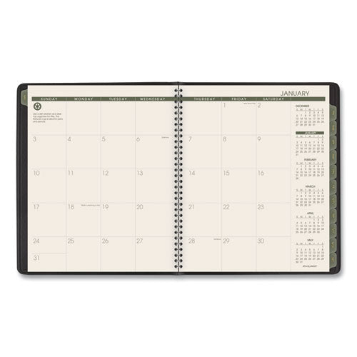 Image of AT-A-GLANCE® Recycled Monthly Planner, 11 x 9, Black Cover, 13-Month: Jan 2025 to Jan 2026