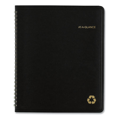 Image of AT-A-GLANCE® Recycled Monthly Planner with Perforated Memo Section, 8.75 x 7, Black Cover, 12-Month (Jan to Dec): 2025