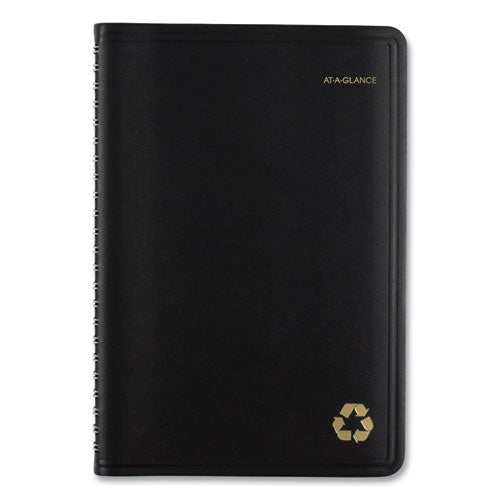 Image of AT-A-GLANCE® Recycled Weekly Block Format Appointment Book, 8.5 x 5.5, Black Cover, 12-Month (Jan to Dec): 2025