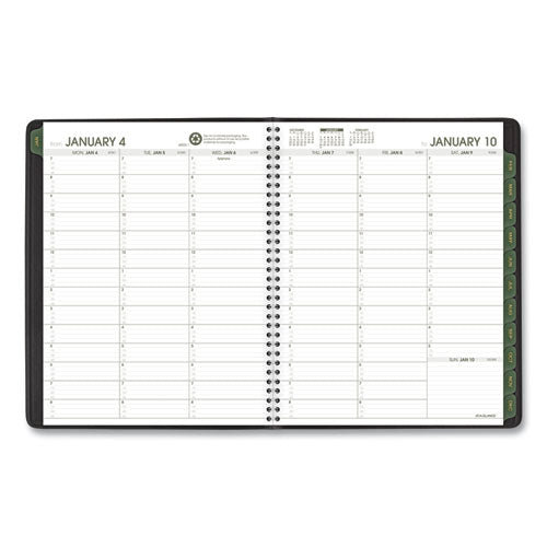 Image of AT-A-GLANCE® Recycled Weekly Vertical-Column Format Appointment Book, 11 x 8.25, Black Cover, 12-Month (Jan to Dec): 2025