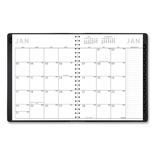 Image of AT-A-GLANCE® Contemporary Weekly/Monthly Planner, Vertical-Column Format, 11 x 8.25, Black Cover, 12-Month (Jan to Dec): 2025