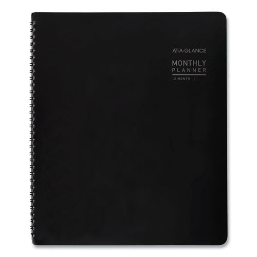 Image of AT-A-GLANCE® Contemporary Monthly Planner, Premium Paper, 11 x 9, Black Cover, 12-Month (Jan to Dec): 2025