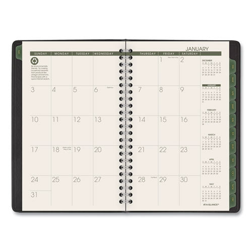 Image of AT-A-GLANCE® Recycled Weekly Block Format Appointment Book, 8.5 x 5.5, Black Cover, 12-Month (Jan to Dec): 2025