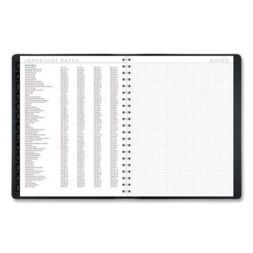 Image of AT-A-GLANCE® Contemporary Weekly/Monthly Planner, Vertical-Column Format, 11 x 8.25, Black Cover, 12-Month (Jan to Dec): 2025