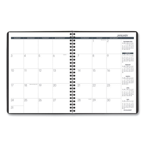 Image of AT-A-GLANCE® Monthly Planner, 8.75 x 7, Black Cover, 12-Month (Jan to Dec): 2025