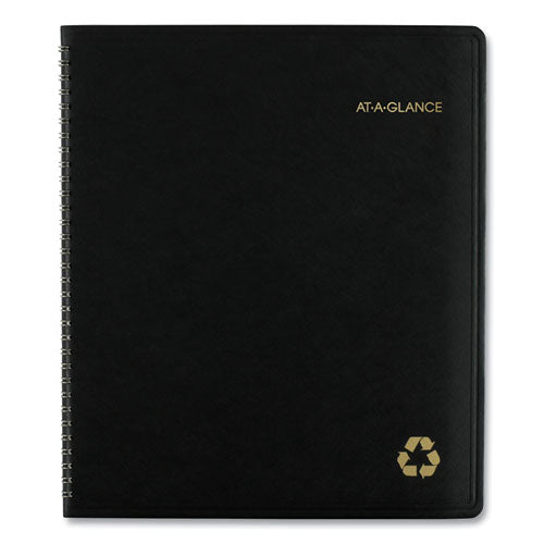 Image of AT-A-GLANCE® Recycled Monthly Planner, 11 x 9, Black Cover, 13-Month: Jan 2025 to Jan 2026