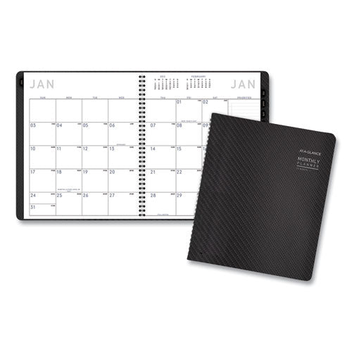 Image of AT-A-GLANCE® Contemporary Monthly Planner, Premium Paper, 11 x 9, Graphite Cover, 12-Month (Jan to Dec): 2025