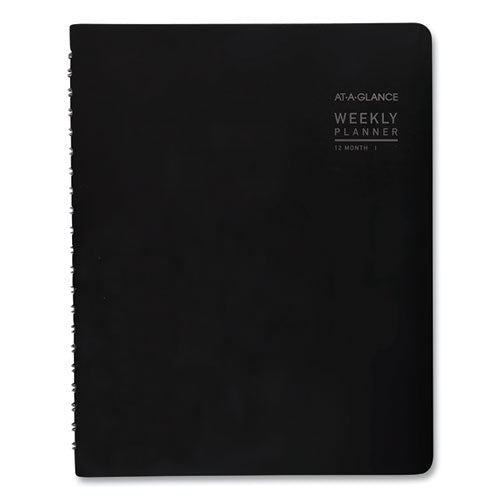Image of AT-A-GLANCE® Contemporary Weekly/Monthly Planner, Vertical-Column Format, 11 x 8.25, Black Cover, 12-Month (Jan to Dec): 2025