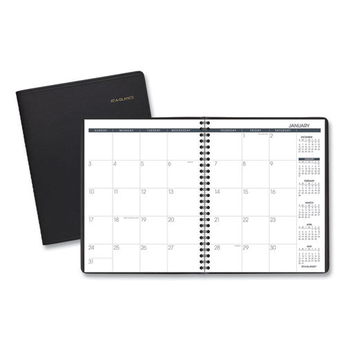Image of AT-A-GLANCE® Monthly Planner, 8.75 x 7, Black Cover, 12-Month (Jan to Dec): 2025