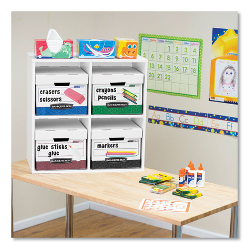 Image of Bankers Box® R-Kive Heavy-Duty Storage Boxes, Letter/legal Files, 12.75" X 16.5" X 10.38", White/red, 12/carton