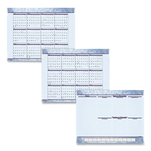 Image of AT-A-GLANCE® Slate Blue Desk Pad, 22 x 17, Blue Sheets, Clear Corners, 12-Month (Jan to Dec): 2025
