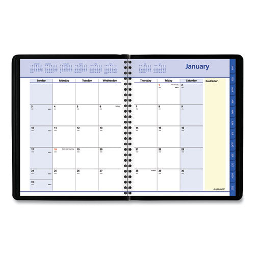 Image of AT-A-GLANCE® QuickNotes Monthly Planner, 8.75 x 7, Black Cover, 12-Month (Jan to Dec): 2025