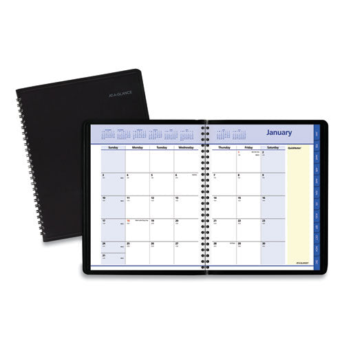 Image of AT-A-GLANCE® QuickNotes Monthly Planner, 8.75 x 7, Black Cover, 12-Month (Jan to Dec): 2025