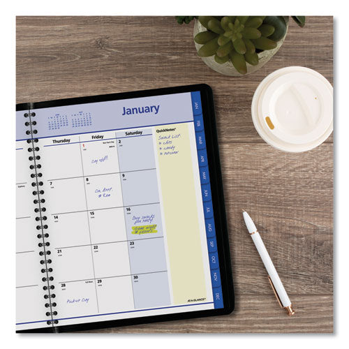 Image of AT-A-GLANCE® QuickNotes Monthly Planner, 8.75 x 7, Black Cover, 12-Month (Jan to Dec): 2025