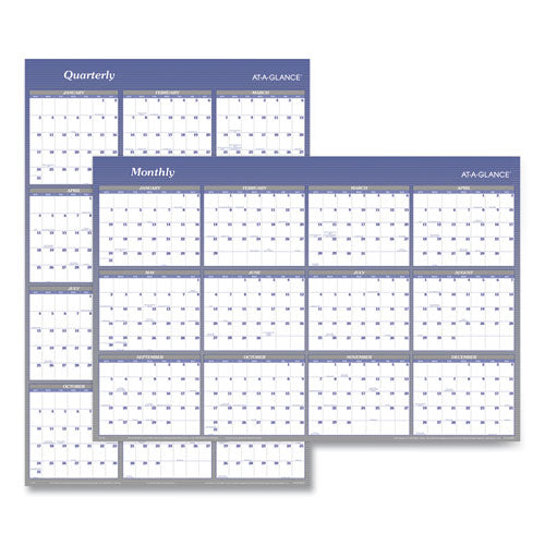 Image of AT-A-GLANCE® Vertical/Horizontal Erasable Quarterly/Monthly Wall Planner, 32 x 48, 12-Month (Jan to Dec): 2025