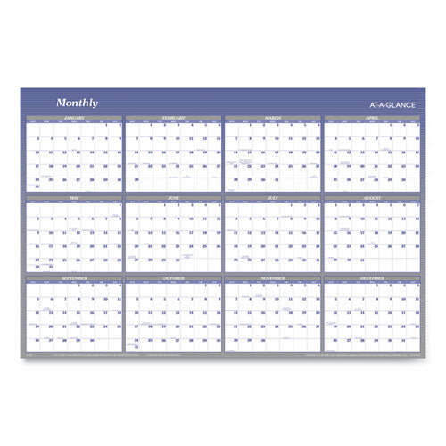 Image of AT-A-GLANCE® Vertical/Horizontal Erasable Quarterly/Monthly Wall Planner, 32 x 48, 12-Month (Jan to Dec): 2025