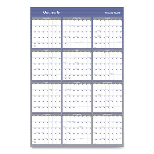 Image of AT-A-GLANCE® Vertical/Horizontal Erasable Quarterly/Monthly Wall Planner, 32 x 48, 12-Month (Jan to Dec): 2025