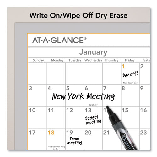 Image of AT-A-GLANCE® WallMates Self-Adhesive Dry Erase Yearly Planning Surfaces, 24 x 18, White/Gray/Orange Sheets, 12-Month (Jan to Dec): 2025