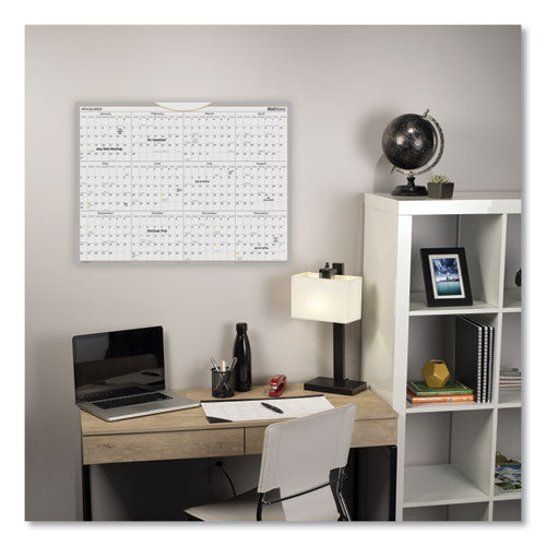 Image of AT-A-GLANCE® WallMates Self-Adhesive Dry Erase Yearly Planning Surfaces, 24 x 18, White/Gray/Orange Sheets, 12-Month (Jan to Dec): 2025