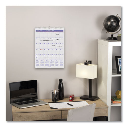 Image of AT-A-GLANCE® Monthly Wall Calendar with Ruled Daily Blocks, 8 x 11, White Sheets, 12-Month (Jan to Dec): 2025